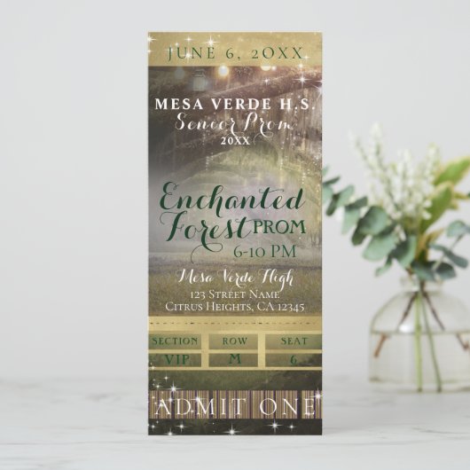 Enchanted Forest String Lights Prom VIP Ticket Kaart (Staand voorkant)