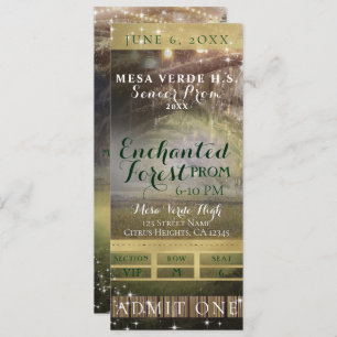 Enchanted Forest String Lights Prom VIP Ticket Kaart