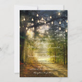 Enchanted Forest String Lights Wedding Invitation Kaart (Voorkant)