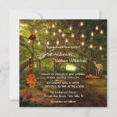 Enchanted Forest String Lights Wedding Invitation Kaart (Voorkant)