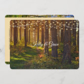 Enchanted Forest String Lights Wedding Invitation Kaart (Voorkant / Achterkant)