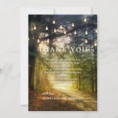 Enchanted Forest String Lights Wedding Photo Bedankkaart (Voorkant)