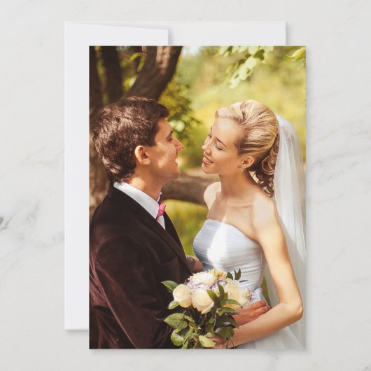 Enchanted Forest String Lights Wedding Photo Bedankkaart (Achterkant)