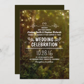 Enchanted Forest String verlicht huwelijksuitnodig Kaart (Voorkant / Achterkant)