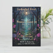 Enchanted Forest Sweet 16 Invitation Kaart (Staand voorkant)