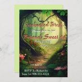 Enchanted Forest Sweet 16 Invitation Kaart (Voorkant / Achterkant)