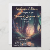 Enchanted Forest Sweet 16 Invitation Kaart (Voorkant)