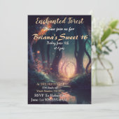 Enchanted Forest Sweet 16 Invitation Kaart (Staand voorkant)