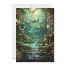 Enchanted Forest Sweet 16 Verjaardag uitnodiging
