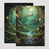 Enchanted Forest Sweet 16 Verjaardag uitnodiging (Voorkant / Achterkant)