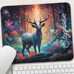 Enchanted Forest Swirl Herten gepersonaliseerd Muismat<br><div class="desc">Breng een vleugje magie in uw werkruimte met deze gepersonaliseerde muismat met een majestueus hert versierd met wervelende regenboogkleuren, geplaatst in een betoverd bos. Het levendige design en de mystieke sfeer creëer is een boeiende scene, inspirerende creativiteit en verwondering. Maak het echt van jou door jouw naam of een speciaal...</div>