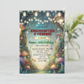 Enchanted Forest Theme Quince invitation Kaart (Staand voorkant)