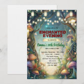 Enchanted Forest Theme Quince invitation Kaart (Voorkant / Achterkant)