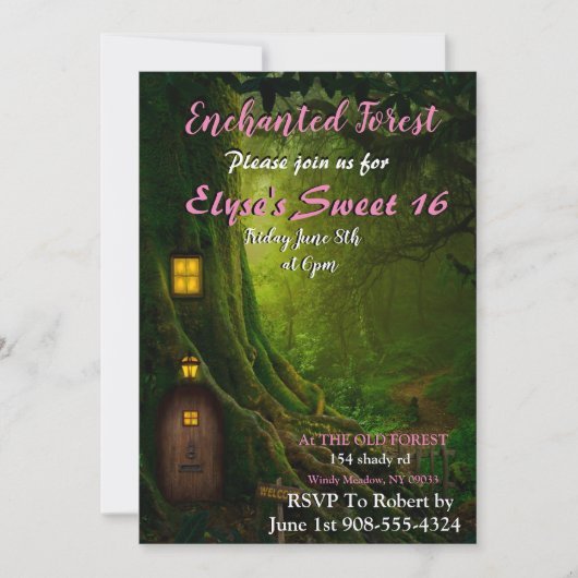 Enchanted Forest Tree Invitation Kaart (Voorkant)