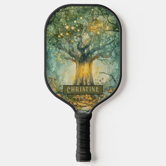 Enchanted Forest Tree Of Lights Personalized Pickleball Paddle (Voorkant)