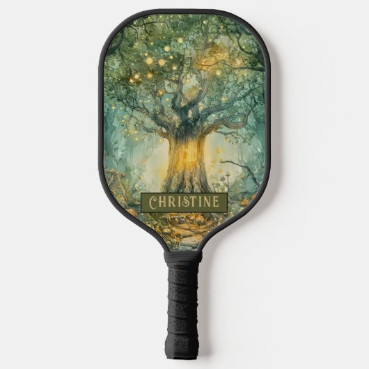 Enchanted Forest Tree Of Lights Personalized Pickleball Paddle (Achterkant)