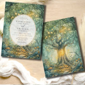 Enchanted Forest Tree Wedding Golden Kaart