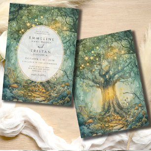 Enchanted Forest Tree Wedding Golden Kaart