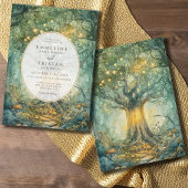 Enchanted Forest Tree Wedding Golden Kaart
