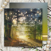 Enchanted Forest Trees String Lights Wedding Kaart