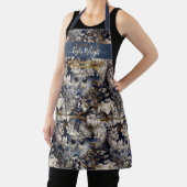 Enchanted forest uil wit grijs custom Monogram Schort (Insitu)