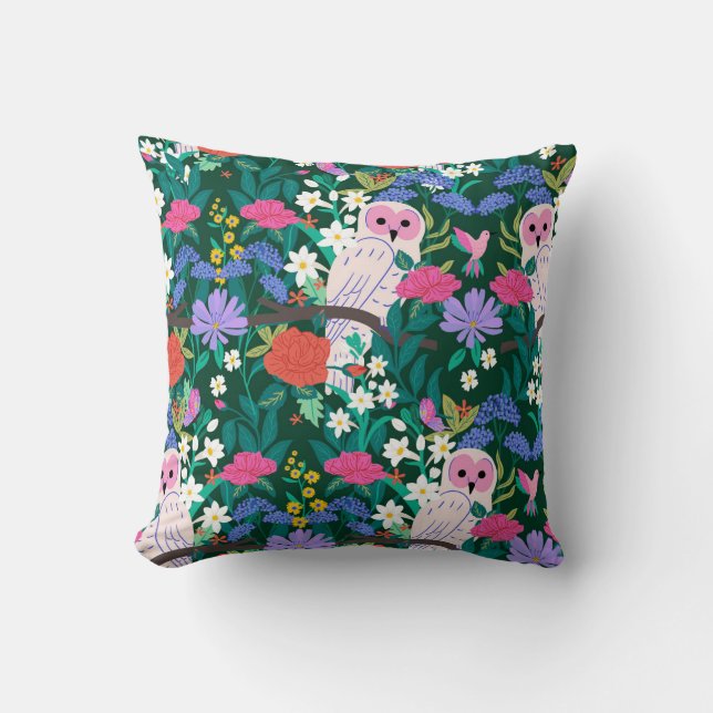 Enchanted Forest Uilen Kussen (Voorkant)