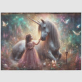 Enchanted Forest Unicorn And Girl Decoupage  Tissuepapier (Voorkant)