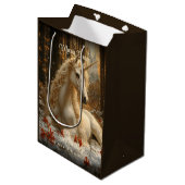 Enchanted Forest Unicorn Castle Sprookjessneeuw Medium Cadeauzakje (Voorkant Gekanteld)