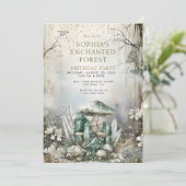 Enchanted Forest Verjaardag Magische Kristallen Kaart (Staand voorkant)