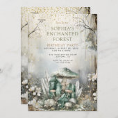 Enchanted Forest Verjaardag Magische Kristallen Kaart (Voorkant / Achterkant)