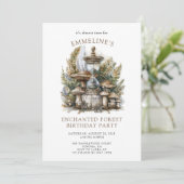 Enchanted Forest Verjaardag uitnodiging (Staand voorkant)