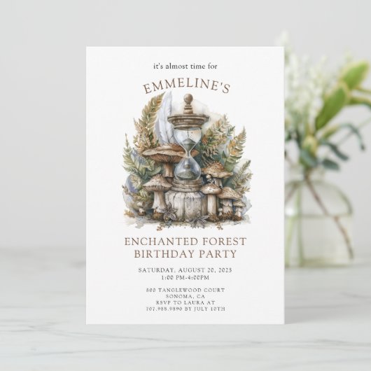 Enchanted Forest Verjaardag uitnodiging (Staand voorkant)