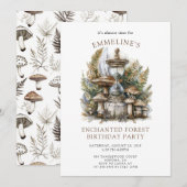 Enchanted Forest Verjaardag uitnodiging (Voorkant / Achterkant)