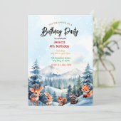 Enchanted Forest Verjaardag uitnodiging (Staand voorkant)