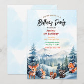 Enchanted Forest Verjaardag uitnodiging (Voorkant / Achterkant)