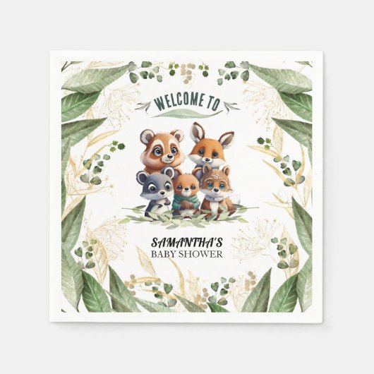 Enchanted Forest: Vieren van Baby servetten (Voorkant)