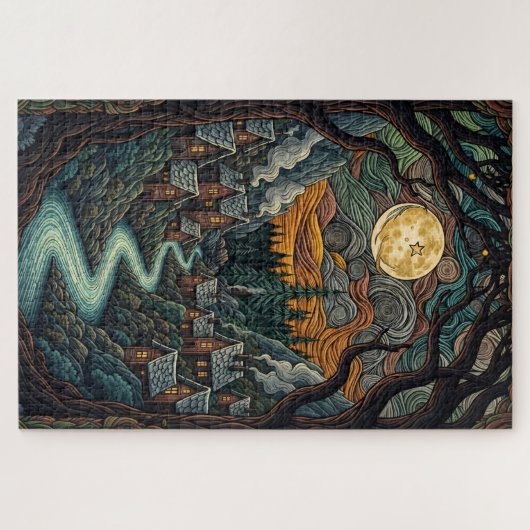 Enchanted Forest Village Jigsaw Puzzle  Legpuzzel (Horizontaal)