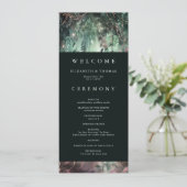 Enchanted Forest Vines Gold Mauve Trouwprogramma (Staand voorkant)