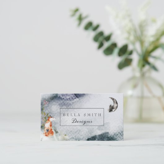 Enchanted Forest Visitekaartje Fox Moon (Staand voorkant)