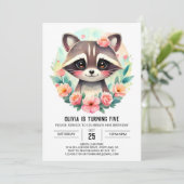 Enchanted Forest wasbeer meisje verjaardag Kaart (Staand voorkant)