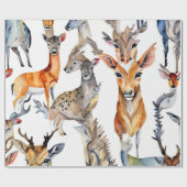 Enchanted Forest Waterverf Collage Cadeaupapier (Vlak)