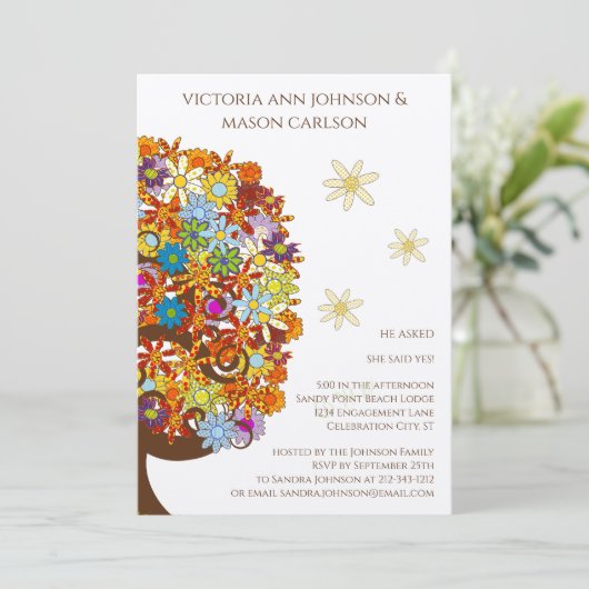 Enchanted Forest Wedding Engagement Party Kaart (Staand voorkant)