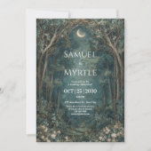 Enchanted Forest Wedding Invitation Moonlit Arch Kaart (Voorkant)