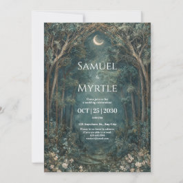 Enchanted Forest Wedding Invitation Moonlit Arch Kaart