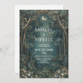 Enchanted Forest Wedding Invitation Moonlit Arch Kaart (Voorkant / Achterkant)