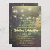 Enchanted Forest Wedding Invitation - String Light Kaart (Voorkant / Achterkant)