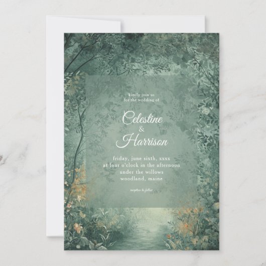 Enchanted Forest Wedding Kaart (Voorkant)