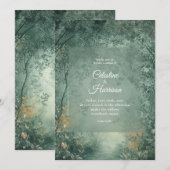 Enchanted Forest Wedding Kaart (Voorkant / Achterkant)
