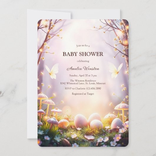 Enchanted Forest Whimsical Easter Egg Baby shower Kaart (Voorkant)