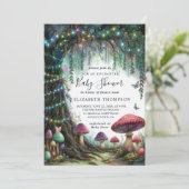 Enchanted Forest Whimsical Mushrooms Baby Shower Kaart (Staand voorkant)